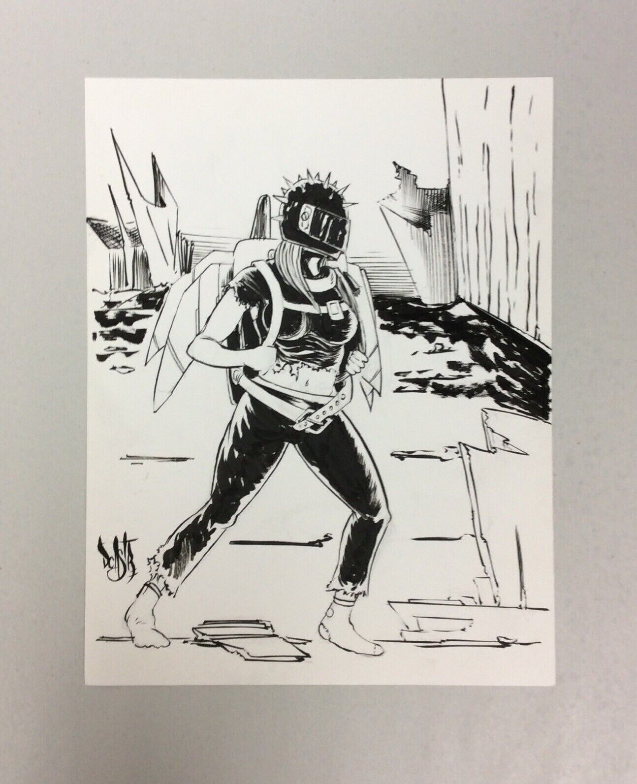 Original Dave Castr " STKTD Jetpack " ink drawing DCastr