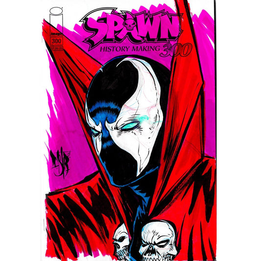 Spawn 300 (2021) Image Blank Sketch Cover Comic W Original Art DCastr 