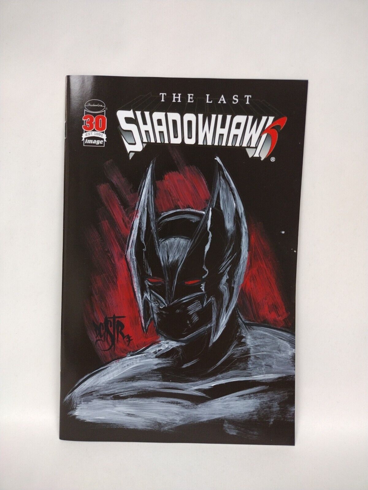 THE LAST SHADOWHAWK BLACK BLANK COVER SKETCH VARIANT W ORIGINAL ART DCASTR ARG