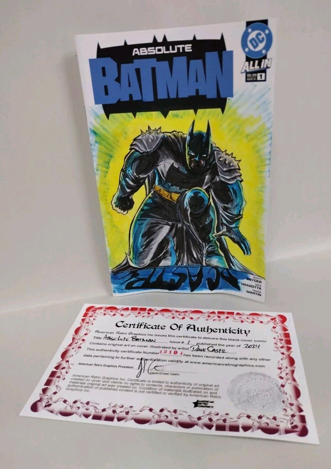 Absolute Batman 1 (2024) DC Comic Sketch Variant Cover W Original Dave Castr Art