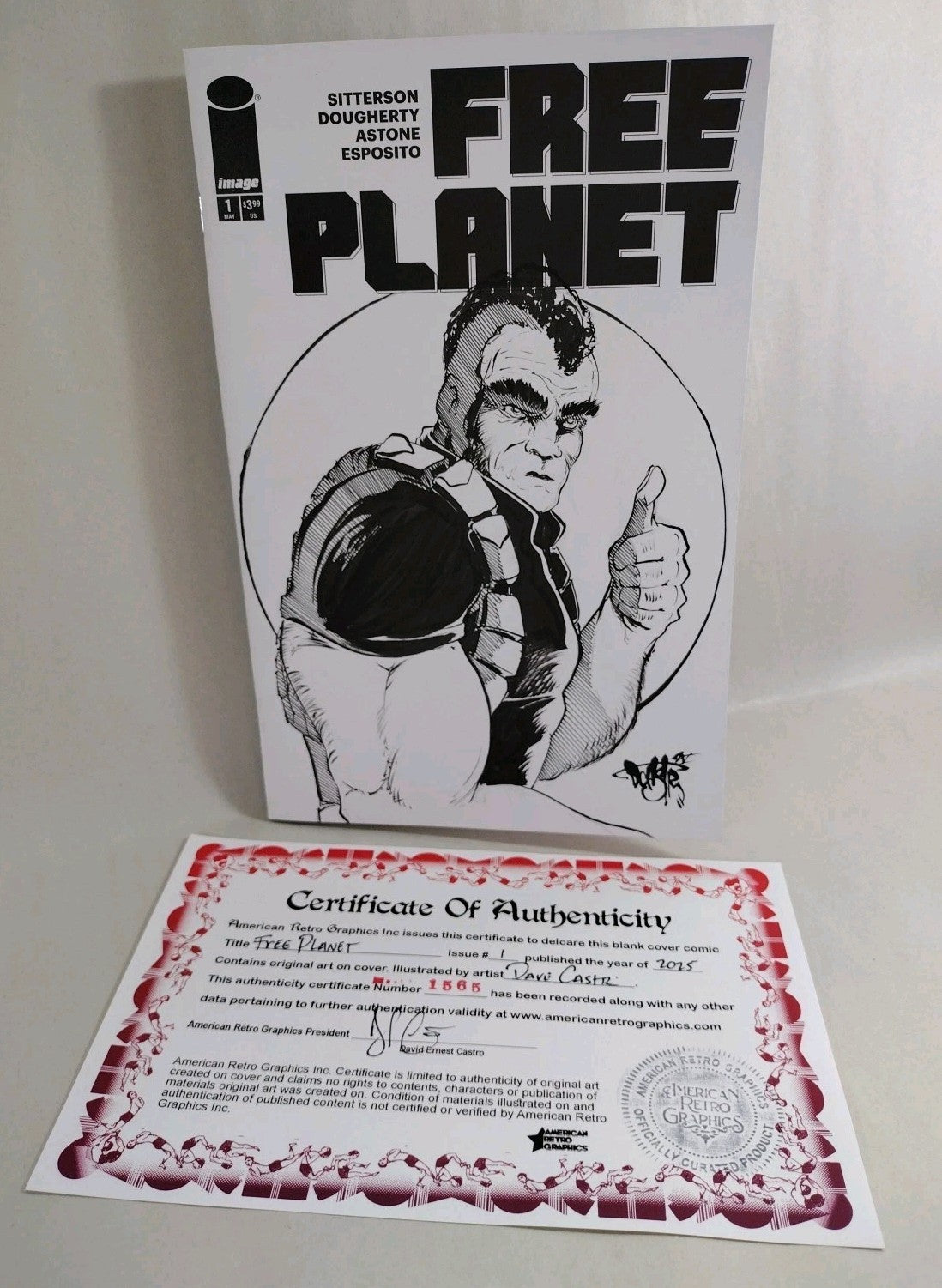 Free Planet #1 (2025) Image Comic Sketch Cover Variant W Original Dave Castr Art