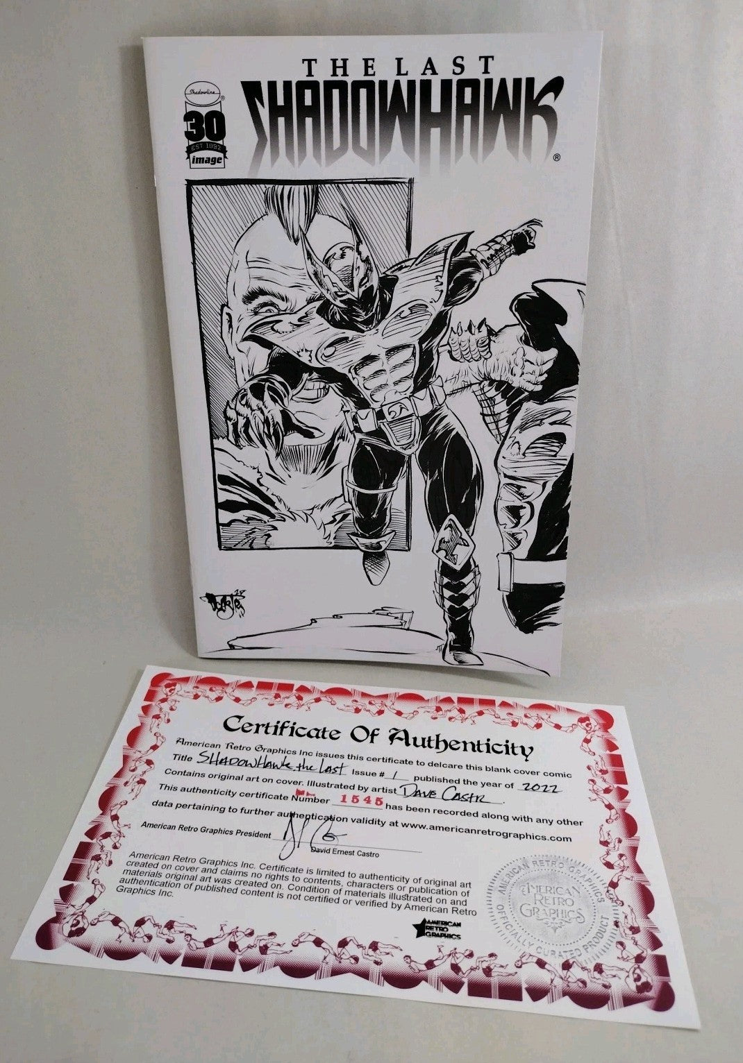 SHADOWHAWK LAST #1 Blank Cover Variant Image Comic w Original DCastr Art