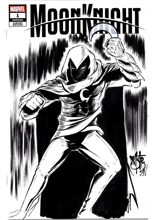 Moon Knight Annual 1 (2022) Marvel Comic Blank Variant W Original Dave Castr Art