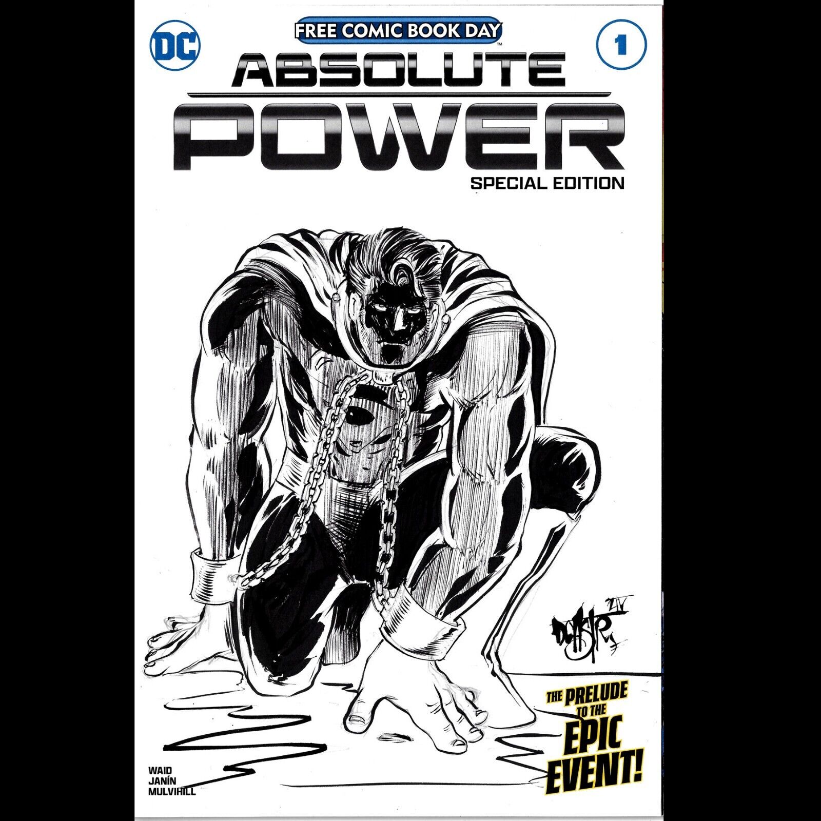 Absolute Power 1 (2024) DC Comic Sketch Var Cover W Original Superman DCastr Art