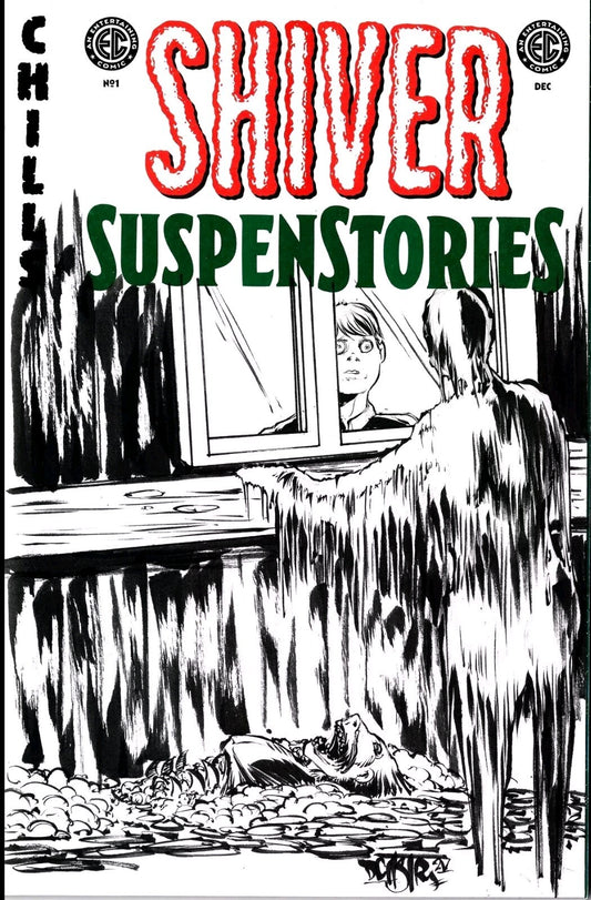 Shiver Suspenstories #1 (2024) EC Comic Sketch Cover W Original Dave Castr Art
