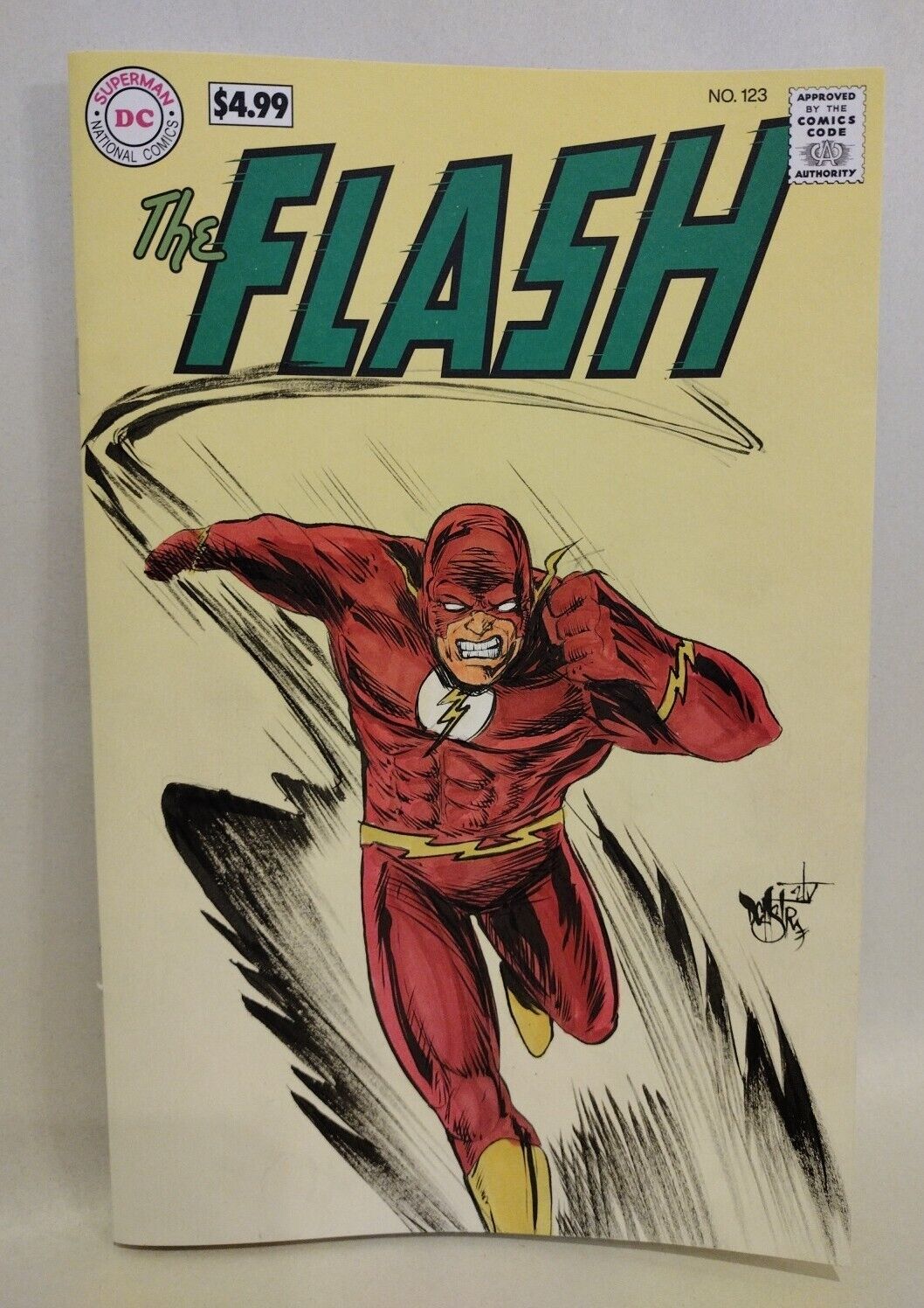 Flash 123 DC 2024 Facsimile Comic Sketch Cover Variant W Original Dave Castr Art