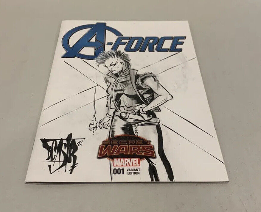 A-FORCE, SECRET WARS #1 Blank Variant Cover Comic 2015 W Original Art Dave Castr