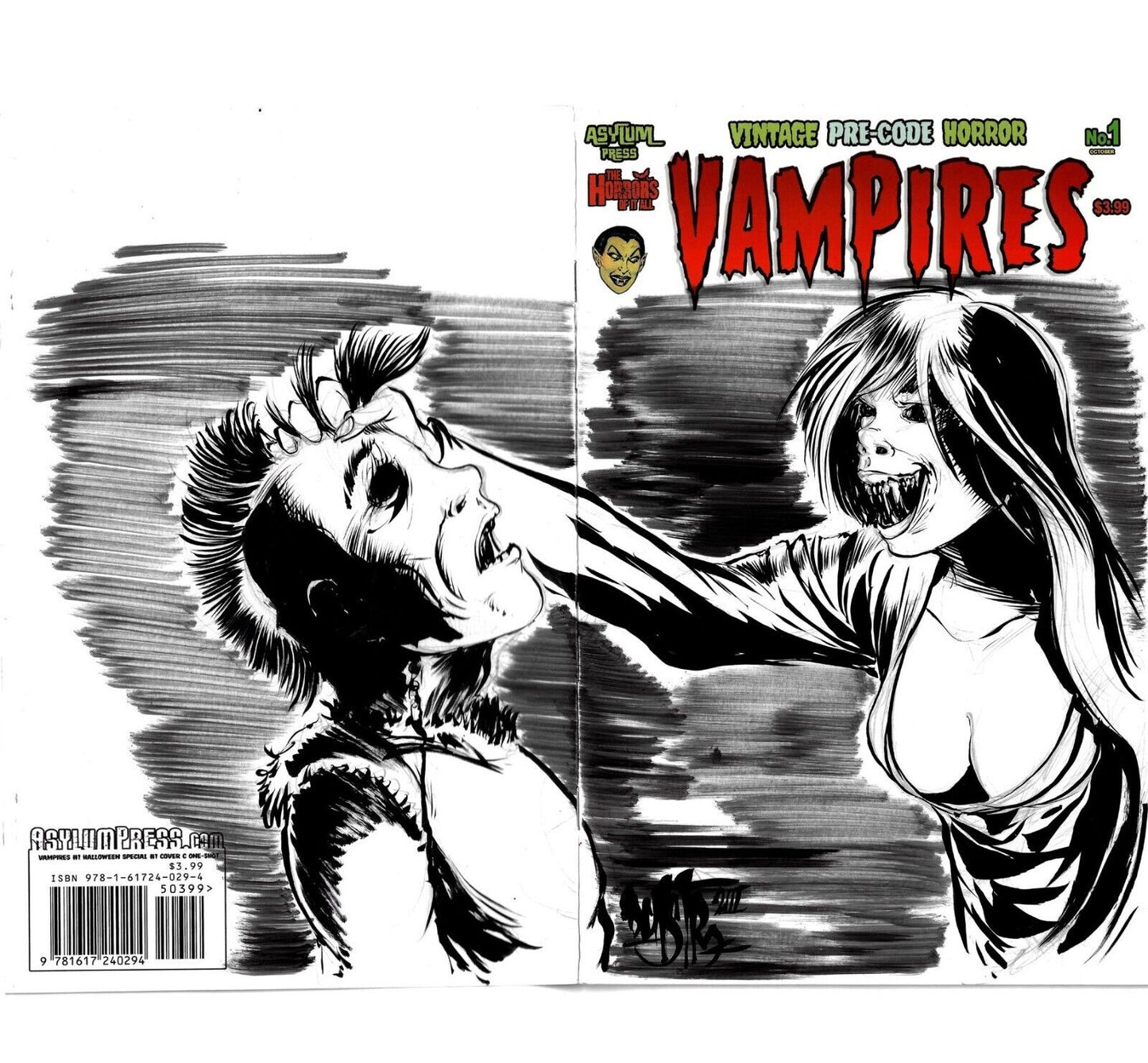 Vampires Halloween Special 1 (2021) Sketch Cover Variant W Original DCastr Art