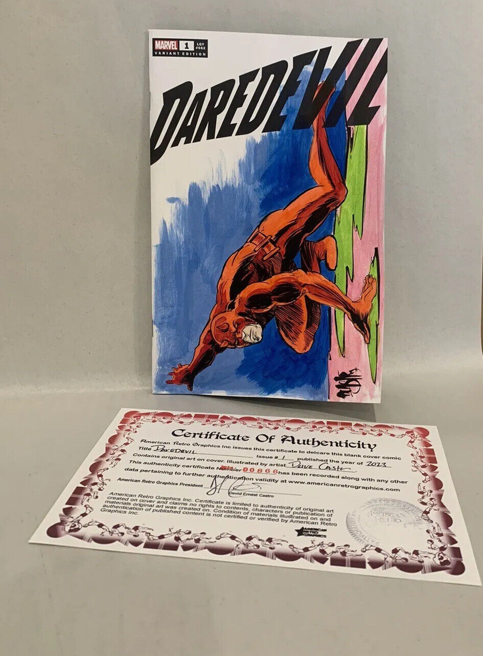 Daredevil #1 Blank Sketch Variant Cover Comic 2023 W Original Art Dave Castr