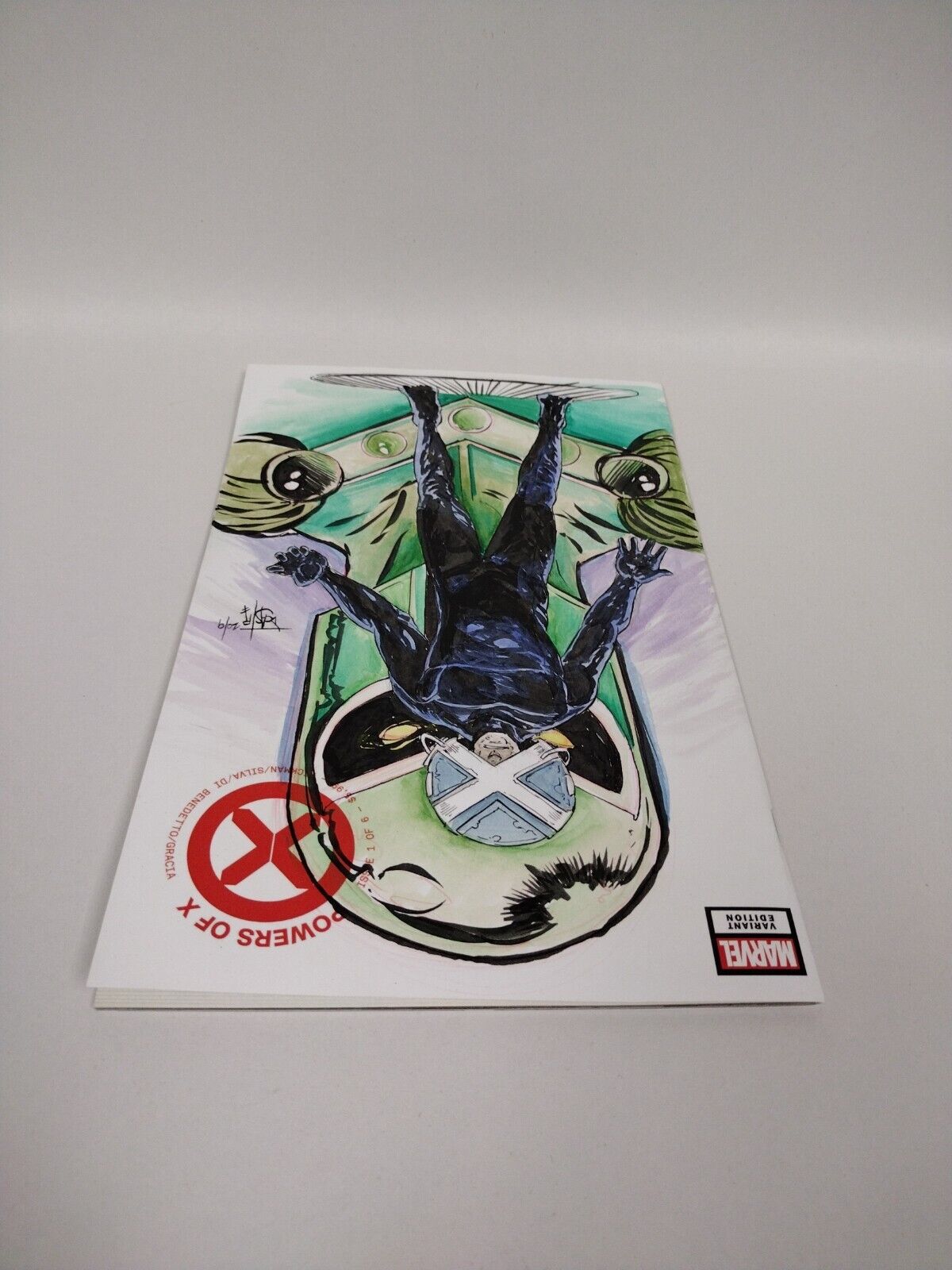 Power of X #1 (2019) Blank Cover Variant Comic w Original Art DCastr 