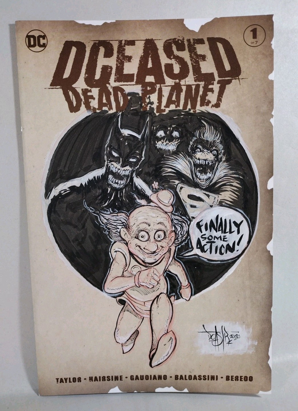 DCeased Dead Planet 1 (2020) DC Comic Sketch Cover Variant w Original Art DCastr