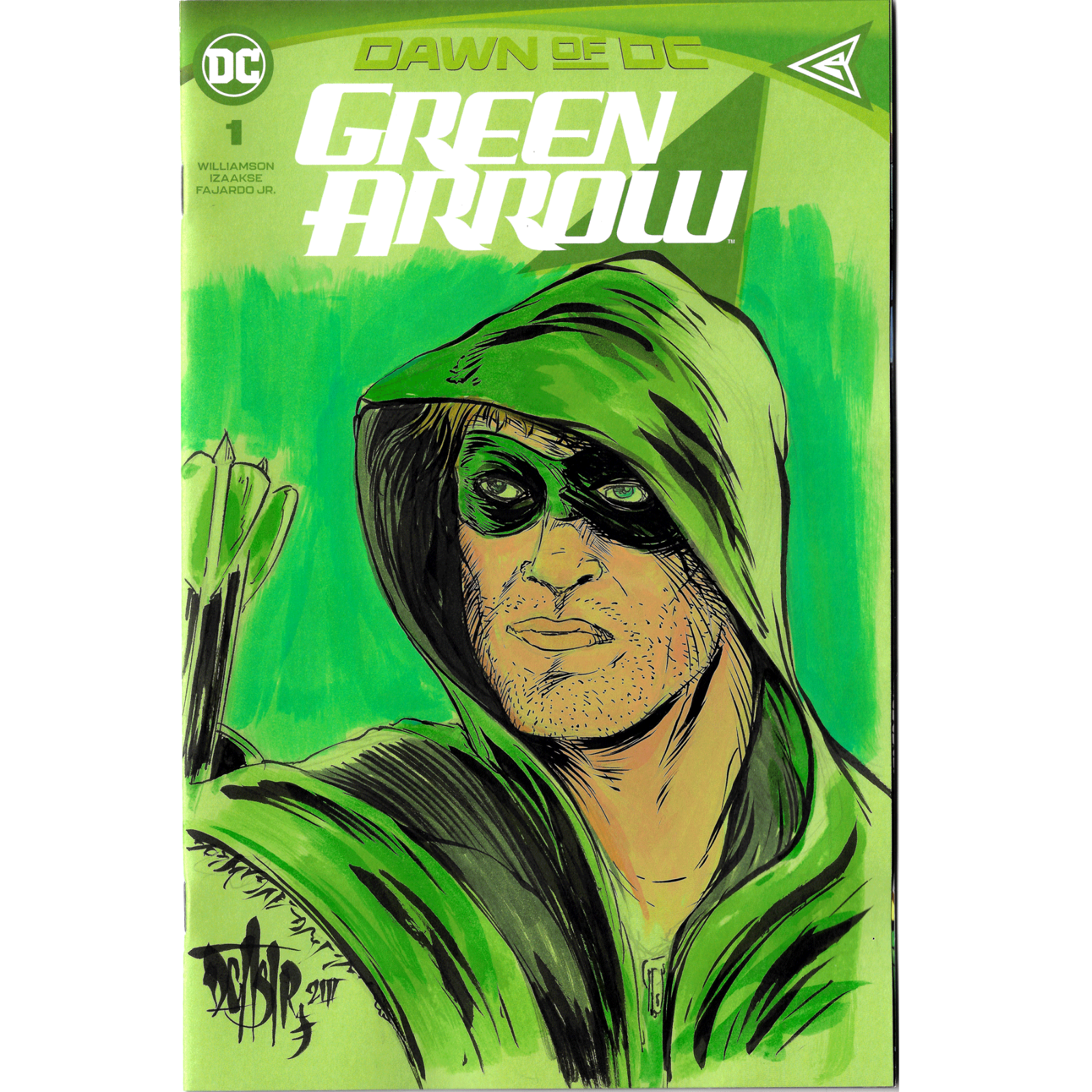 Green Arrow #1 Blank Sketch Variant Cover DC Comics W Original Dave Castr Art