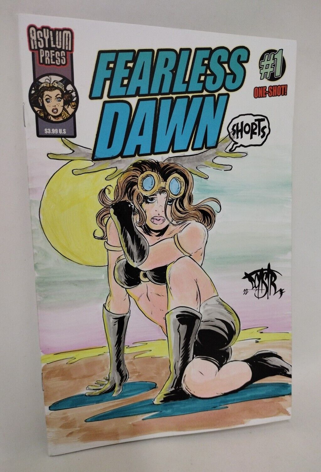 Fearless Dawn Shorts #1 (2022) Blank Cover Comic W Original DCastr Art ARG 376