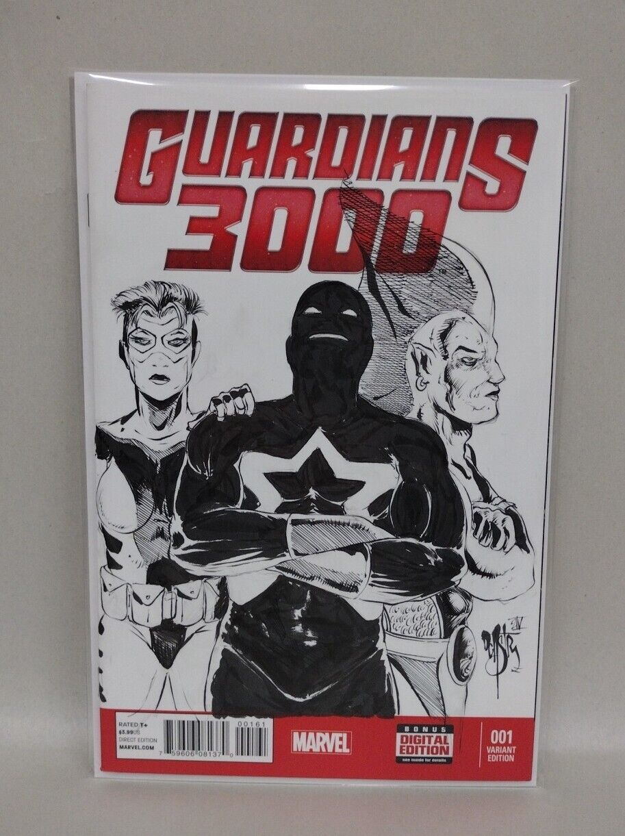 GUARDIANS 3000 #1 Blank Sketch Variant Cover Comic 2014 W Original Art Dcastr