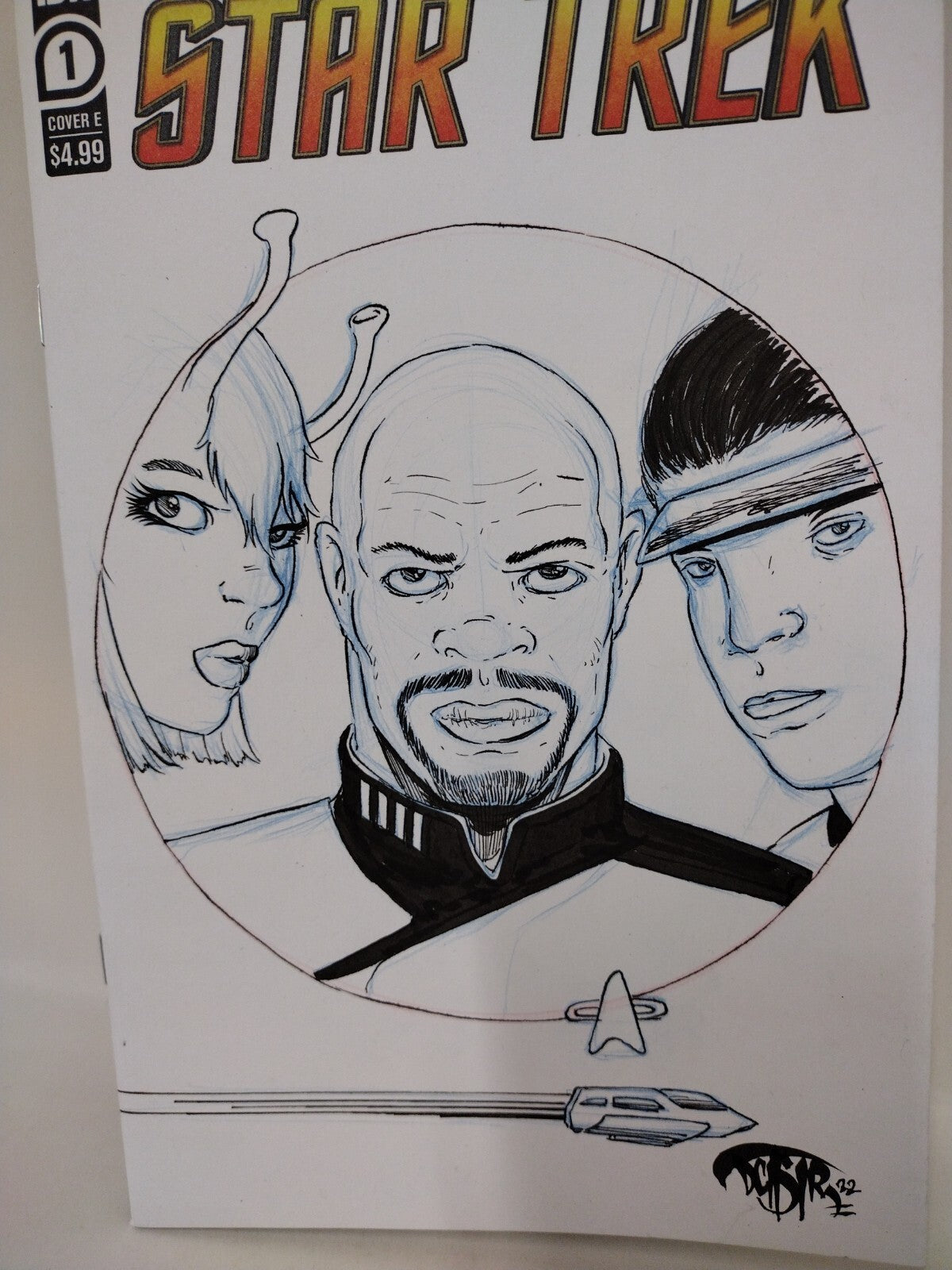 Star Trek #1 (2022) IDW Sketch Cover Variant Comic W Original Dave Castr Art ARG
