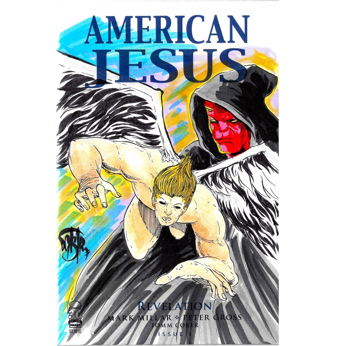 AMERICAN JESUS: REVELATION #1 Blank Cover Variant Original DCastr Art COA