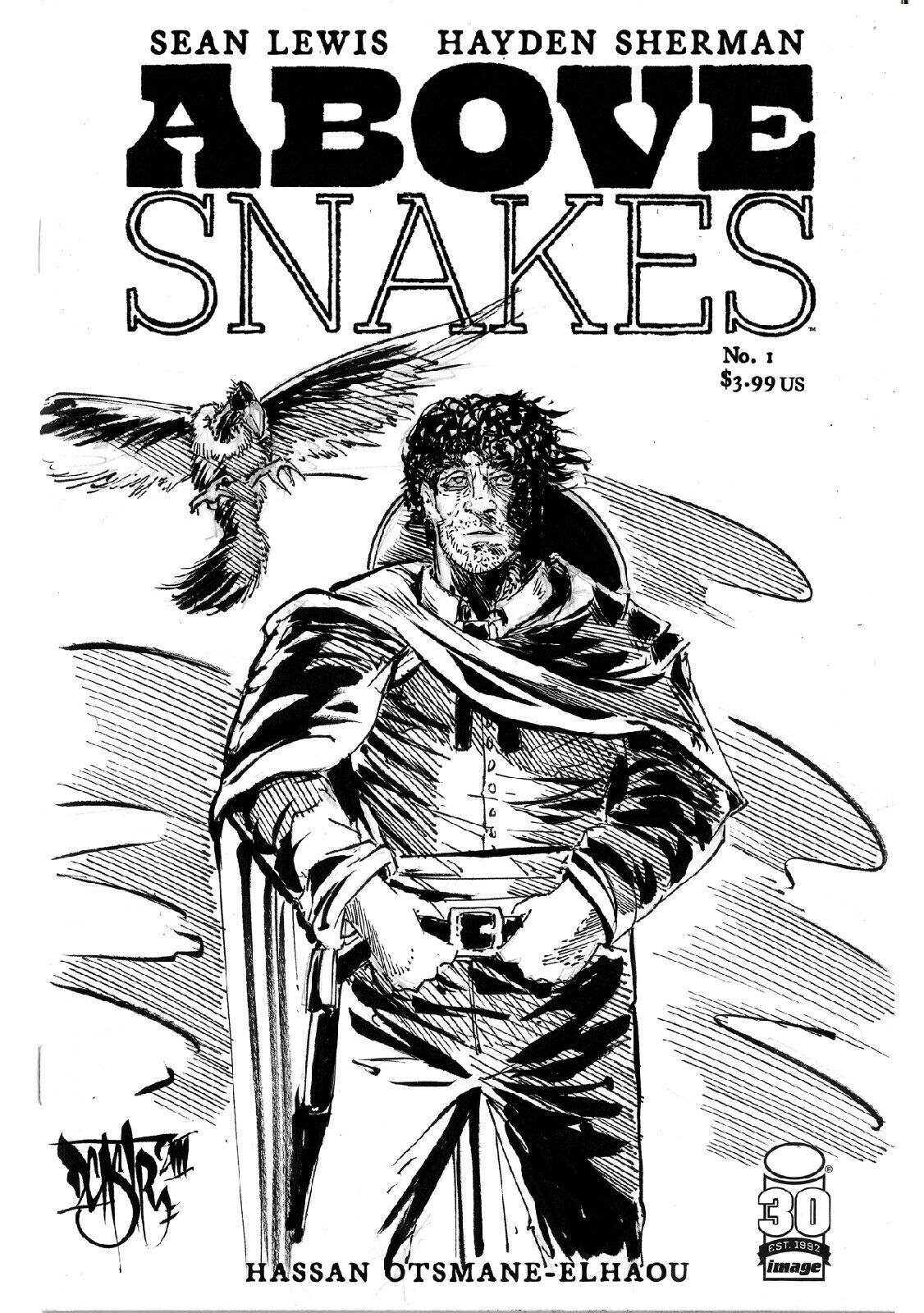 Above Snakes #1 (2022) Image Blank Cover Comic w Original Dirt Art Dave Castr 