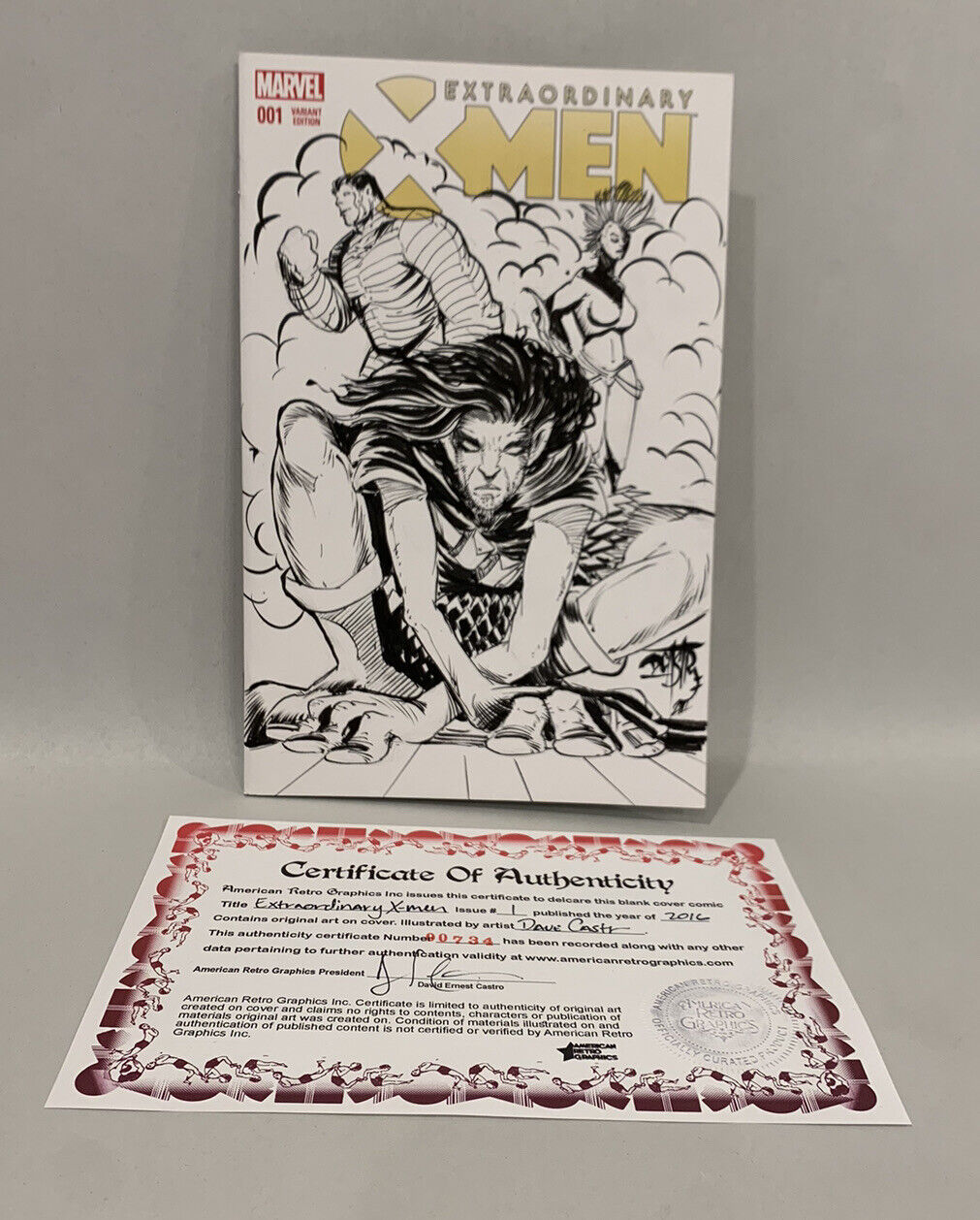 EXTRAORDINARY X-Men #1 (2016) Marvel Sketch Variant Comic W Original Dcastr Art