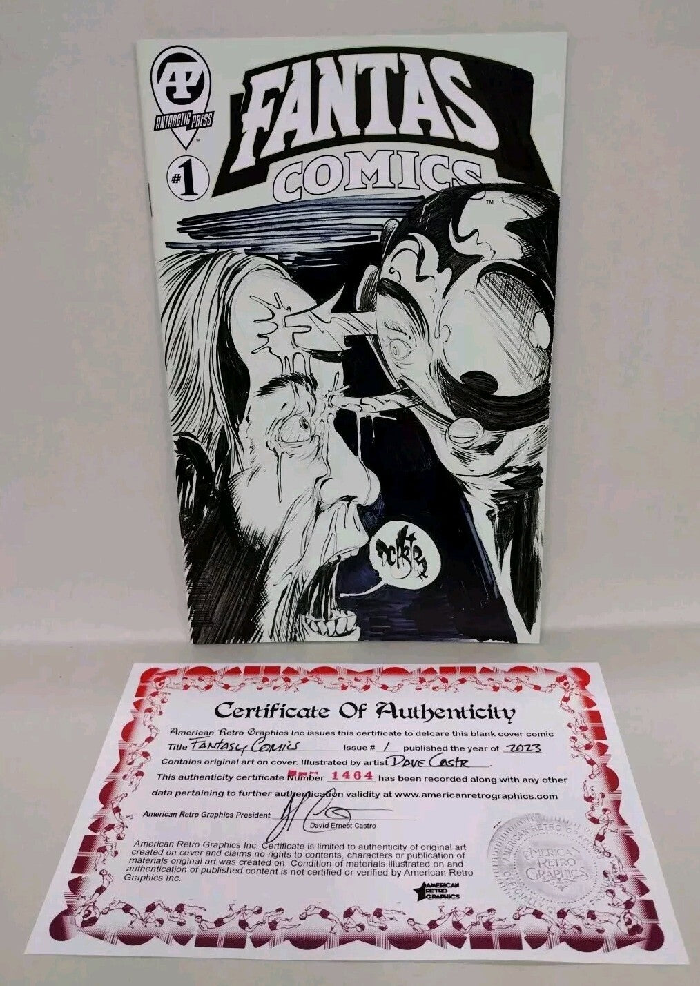 Fantasy Comics 1 Antarctic 2023 Sketch Cover W Original Phantasm Dave Castr Art