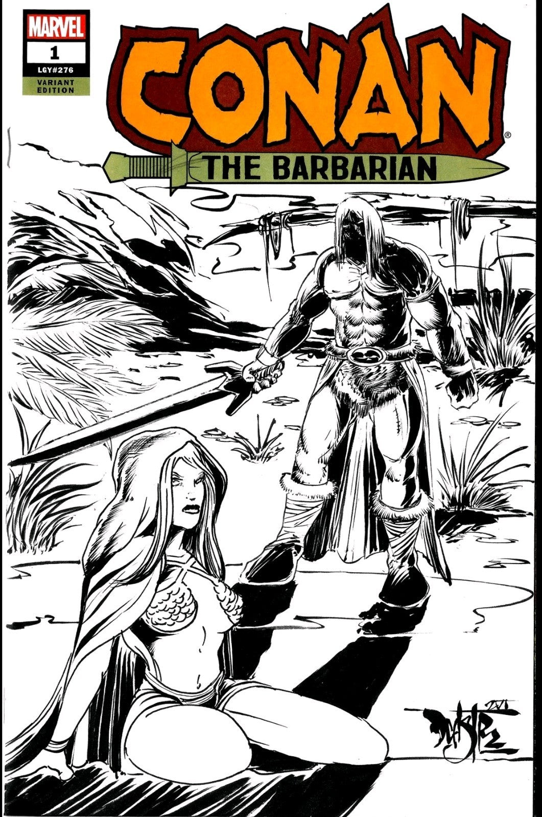 Conan The Barbarian 1 (2019) Marvel Comic Sketch Cover Var W Original DCastr Art