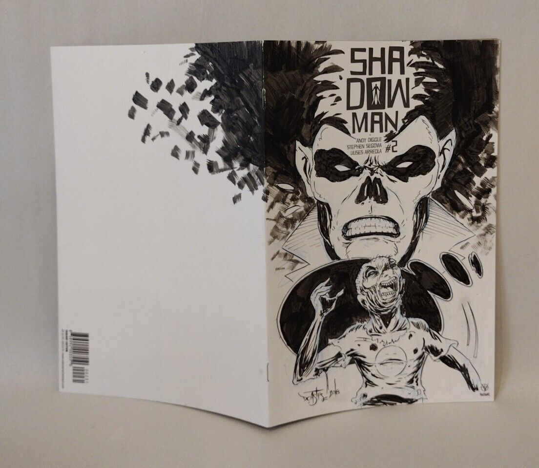 Shadow Man #2 (2018) Valiant Blank Cover Comic W Original Dave Castr Art ARG COA