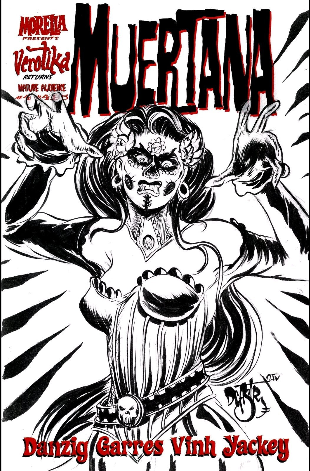 Vertotik Returns #4 (2017)  Sketch Cover W Original Dave Castr Muertana Art