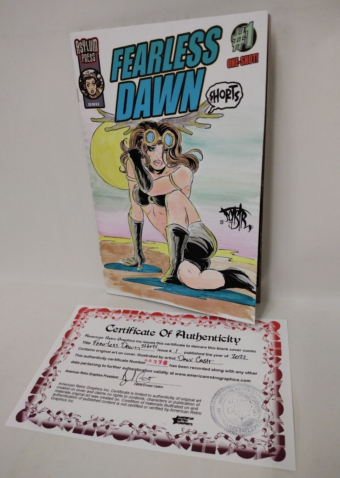 Fearless Dawn Shorts #1 (2022) Blank Cover Comic W Original DCastr Art ARG 376