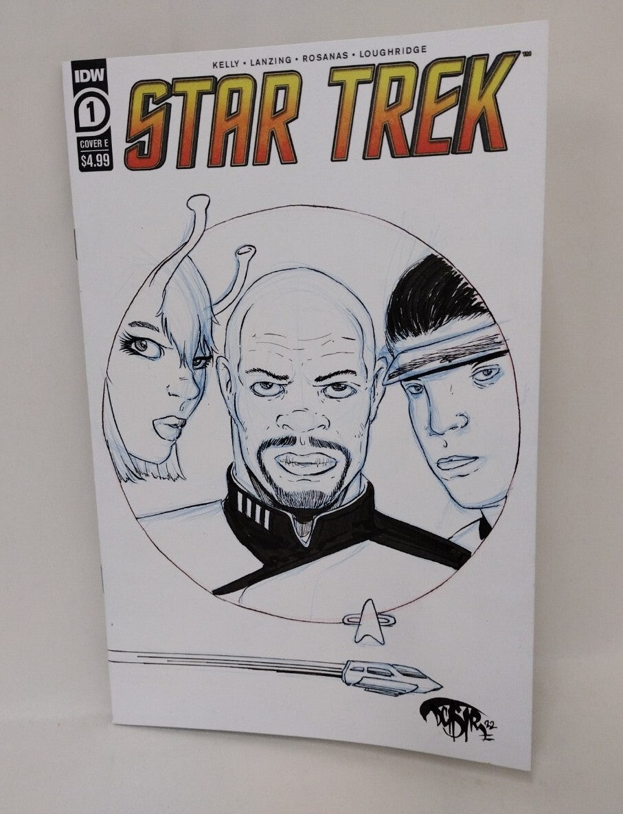 Star Trek #1 (2022) IDW Sketch Cover Variant Comic W Original Dave Castr Art ARG