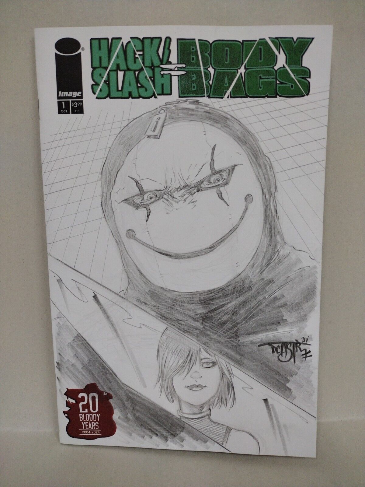 Hack Slash Body Bags #1 (2024) Sketch Cover Comic W Original Dave Castr Art