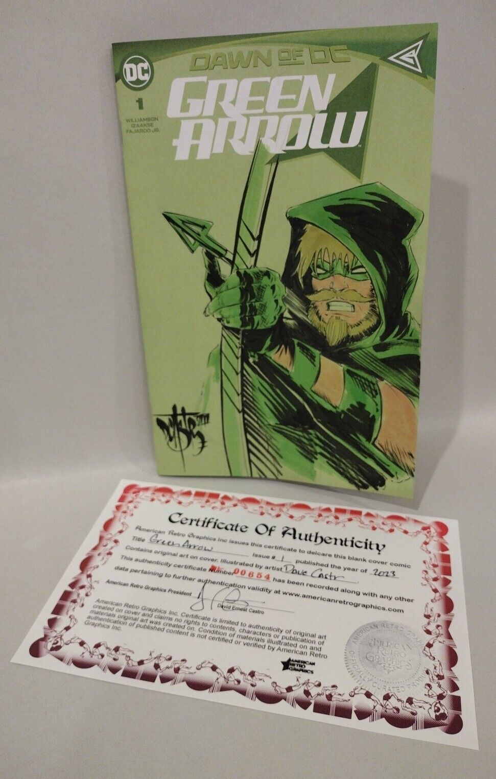 Green Arrow #1 (2023) Dawn Of DC Blank Cover Variant Comic W Original DCastr Art