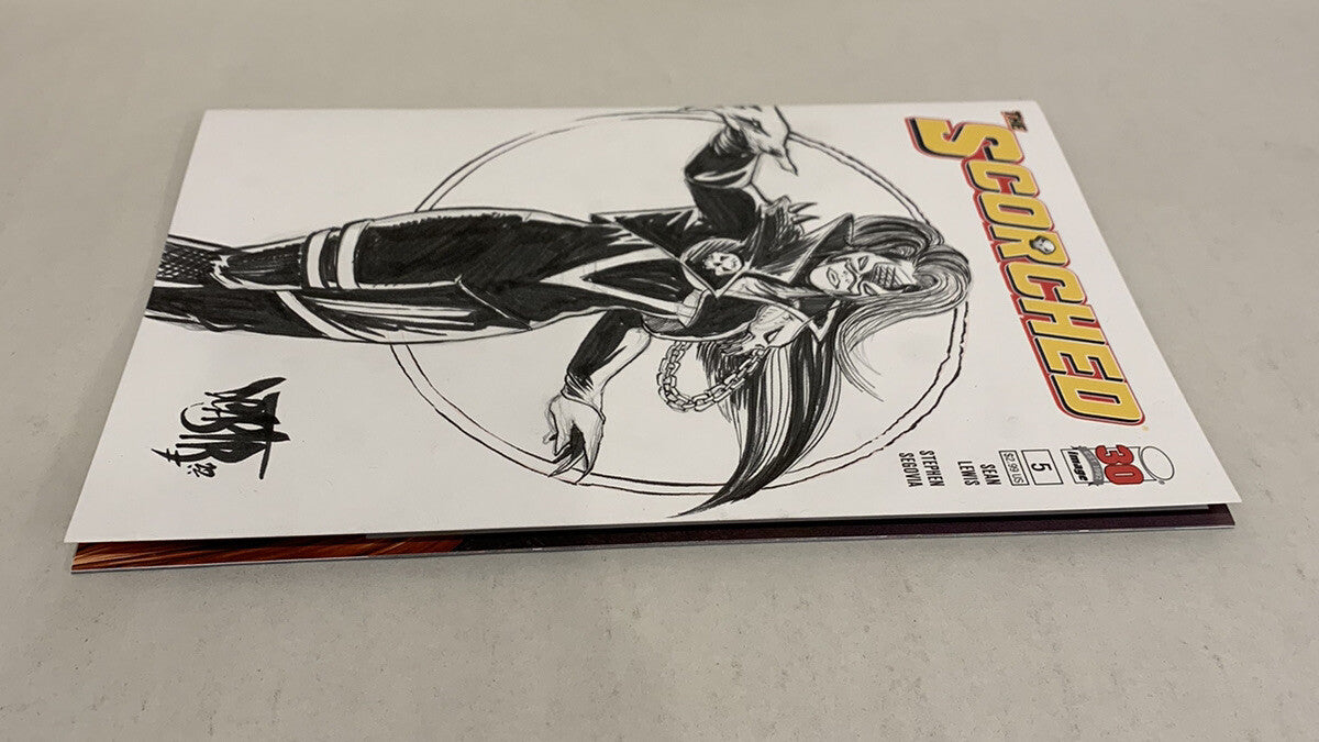 The SCORCHED #5 Blank Sketch Variant Cover Comic 2023 W Original Art Dave Castr