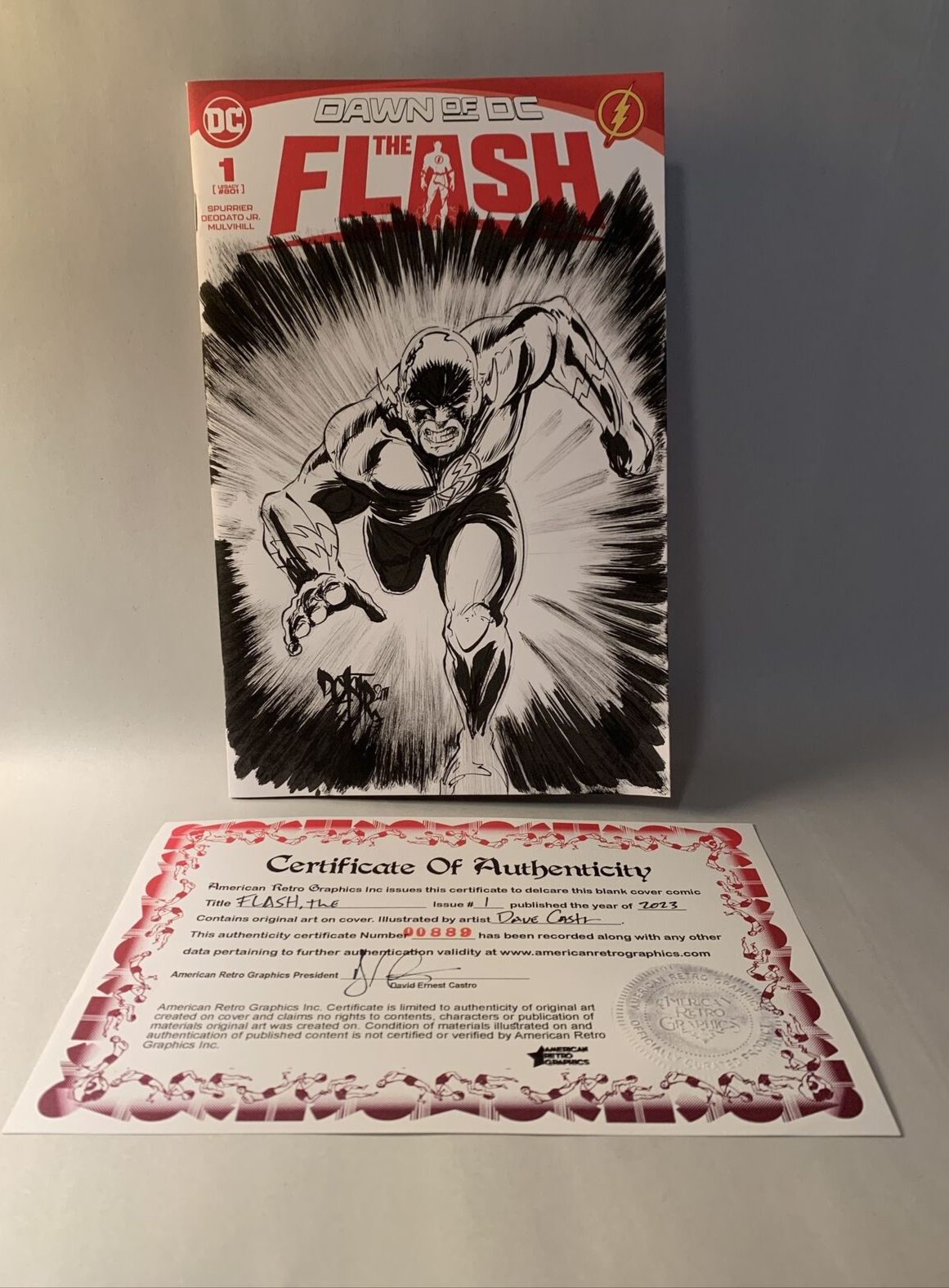 FLASH, THE (DAWN OF DC) #1 Blank Sketch Cover Variant W Original Dave Castr Art