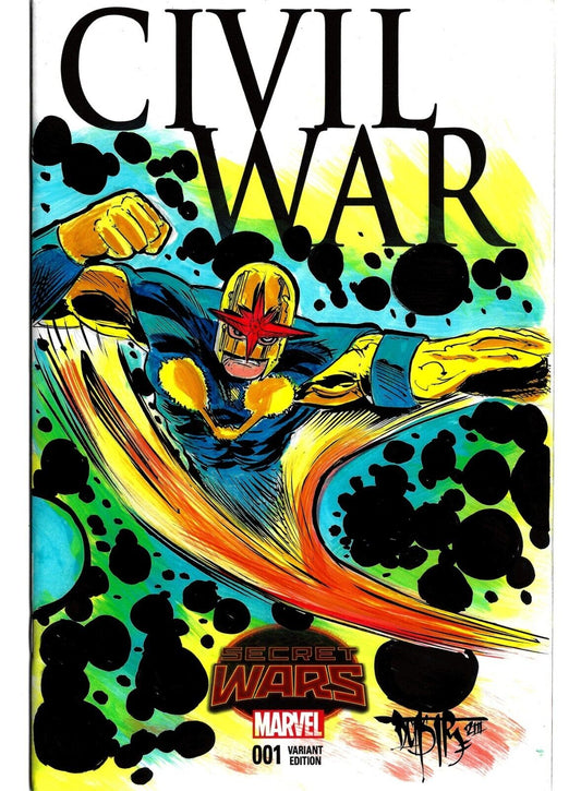 Secret Wars: Civil War #1 (2015) Blank Cover Variant W Original DCastr Nova Art