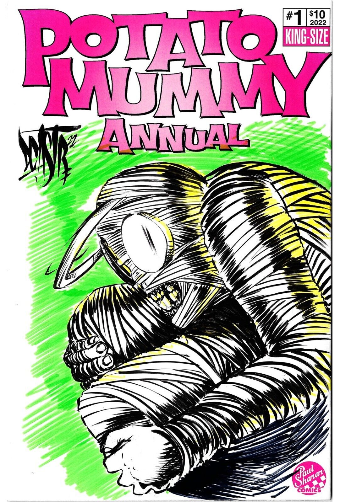 Potato Mummy 2022 Annual 1 Blank Cover Variant Comic W Original DCastr Art COA 