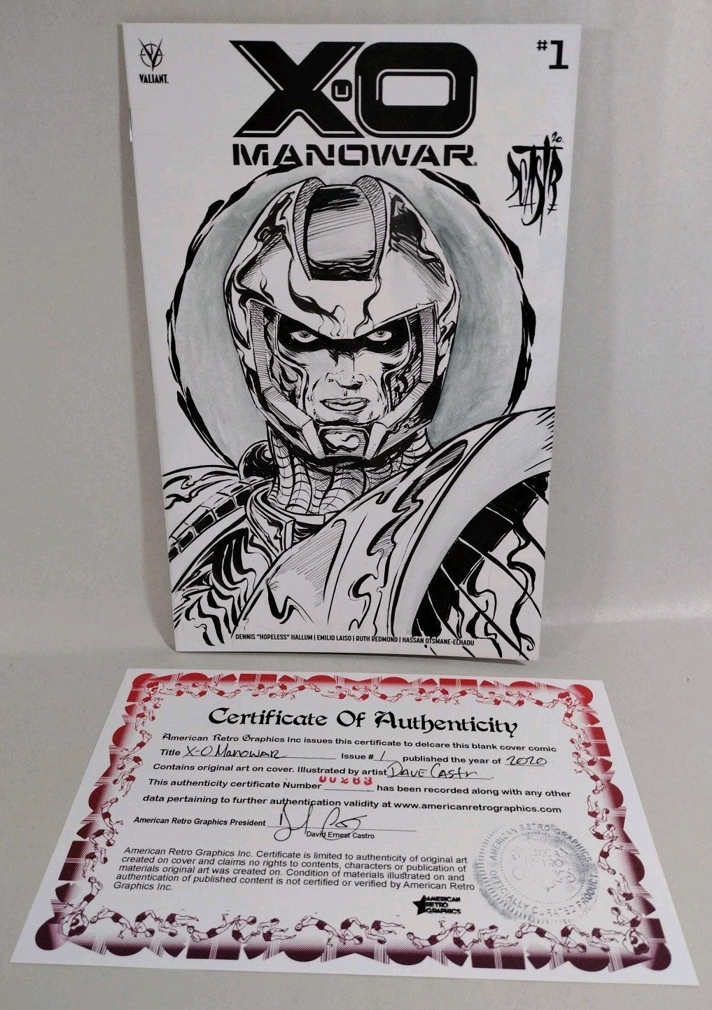 X-O Manowar #1 (2020) Valiant Sketch Var Cover Comic W Original Dave Castr Art