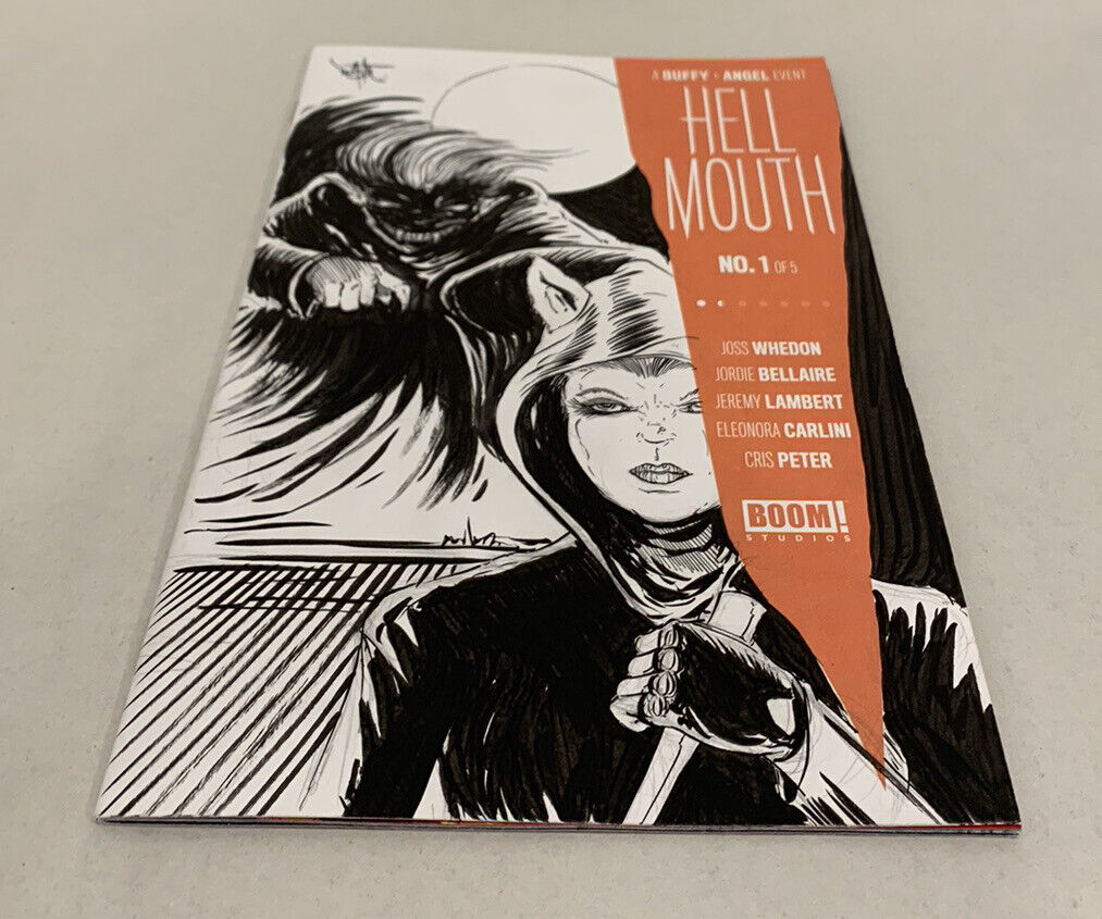 BUFFY + ANGEL: HELL MOUTH #1 Blank Variant Cover Comic W Original Art Dave Castr