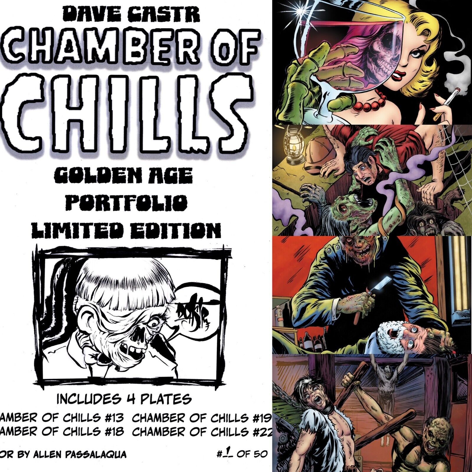 Chamber Of Chills (2023) Dave Castr 11X17" Limited Horror Portfolio Set W Sketch