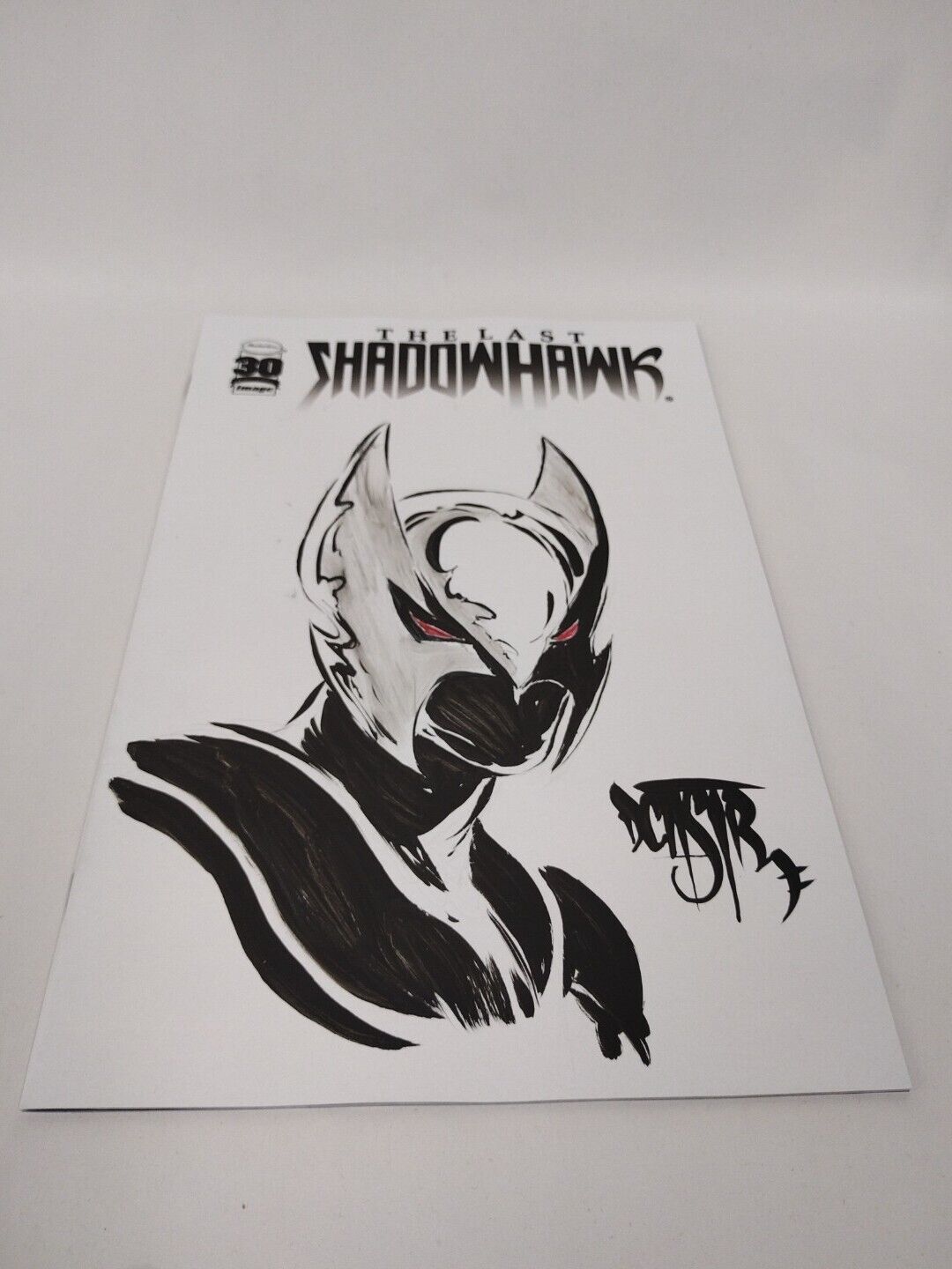 THE LAST SHADOWHAWK WHITE BLANK COVER SKETCH VARIANT W ORIGINAL ART DCASTR ARG