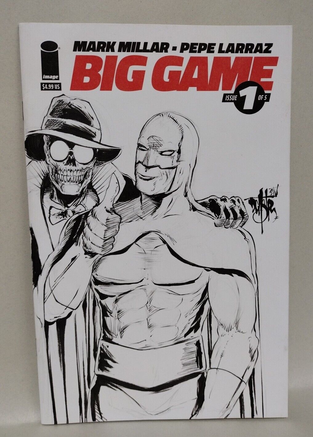 BIG GAME #1 Blank Sketch Variant Cover Comic 2023 W Original Art Dave Castr