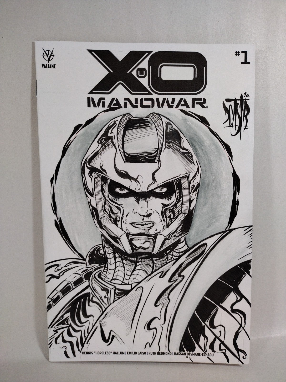X-O Manowar #1 (2020) Valiant Sketch Var Cover Comic W Original Dave Castr Art