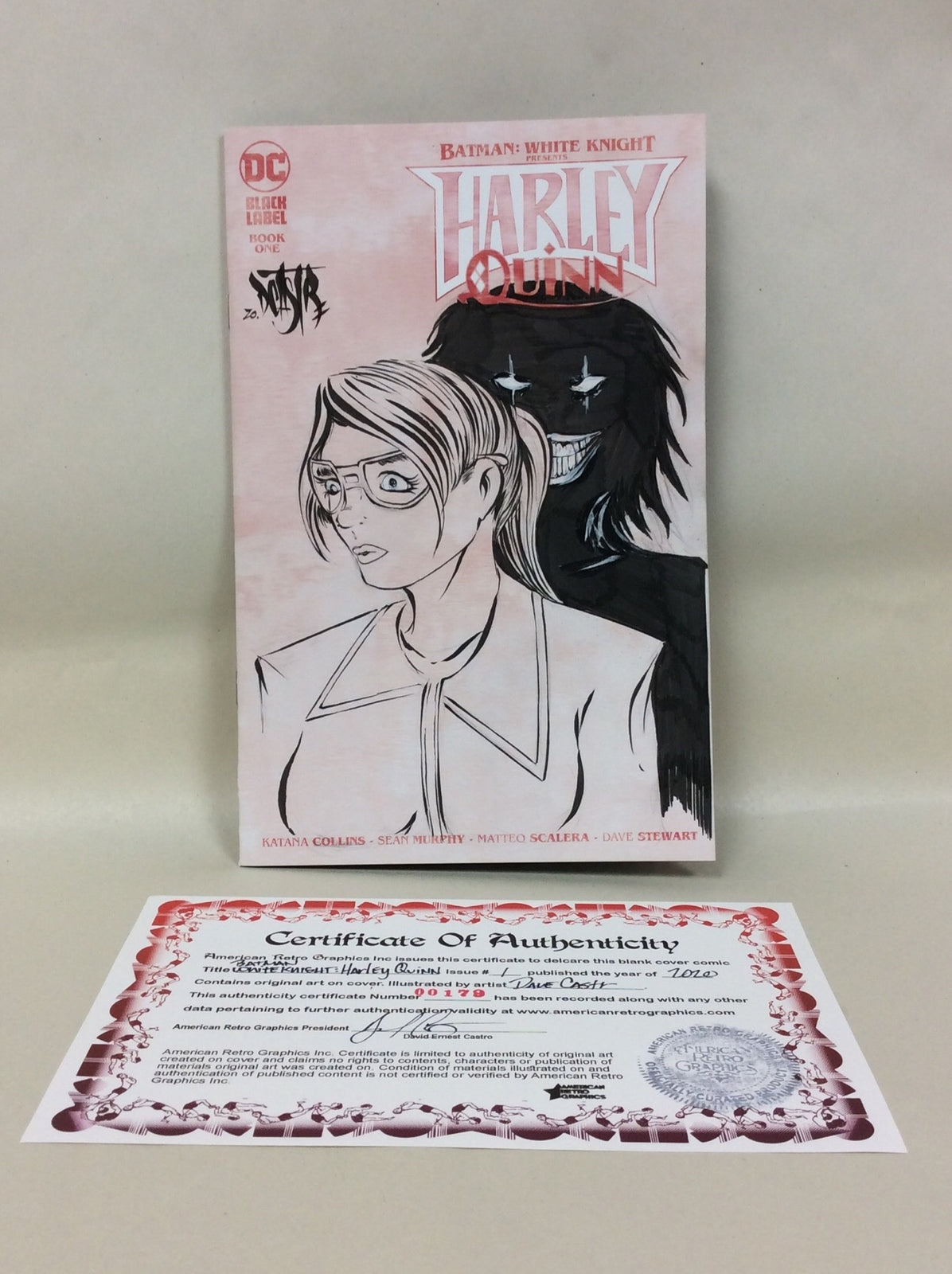 Batman White Knight Harley Quinn # 1 Sketch Cvr Var Comic W Original DCastr Art 