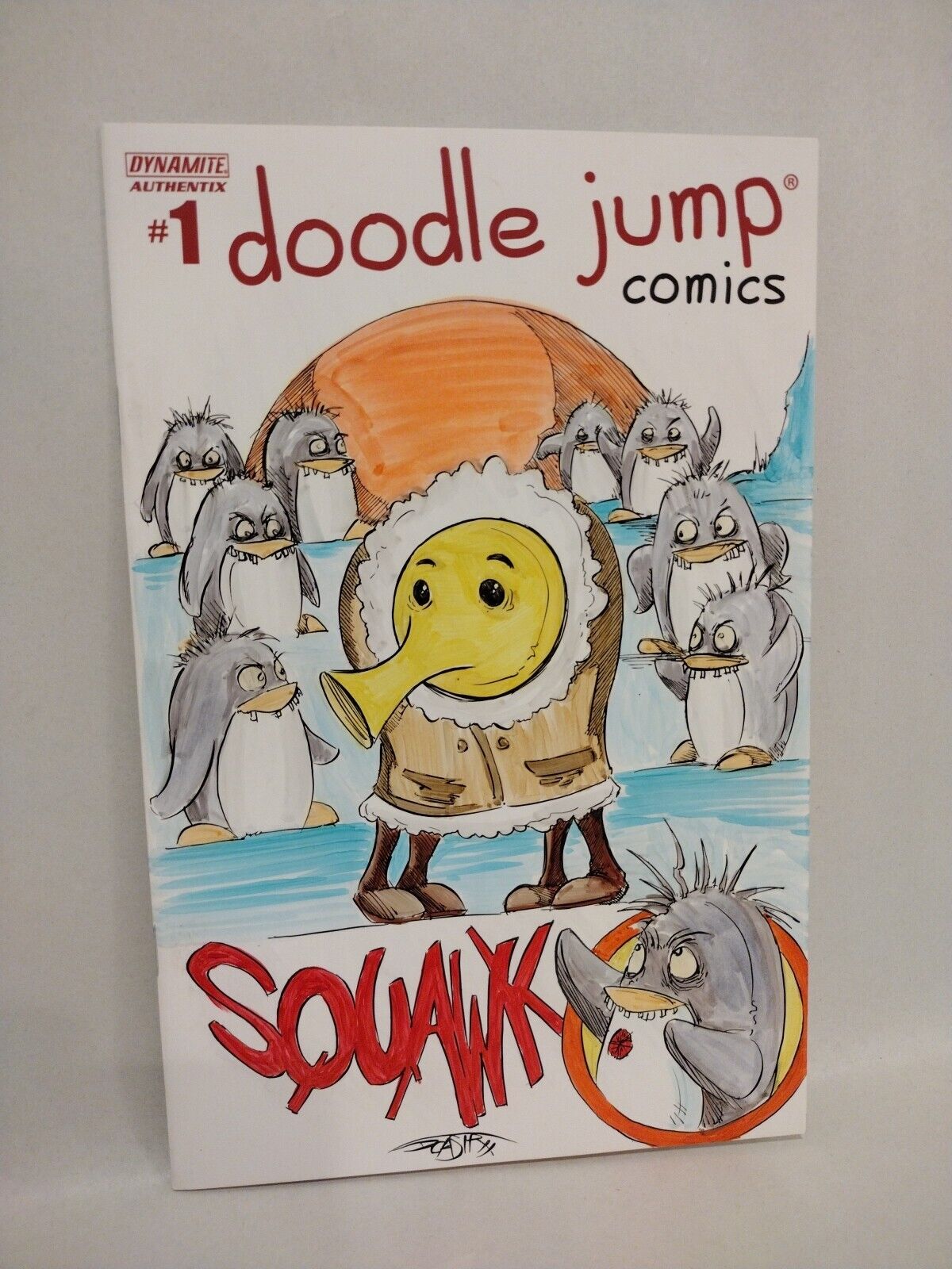 Doodle Jump Comics #1 (2014) Sketch Cover Comic W Original Dave Castr Art