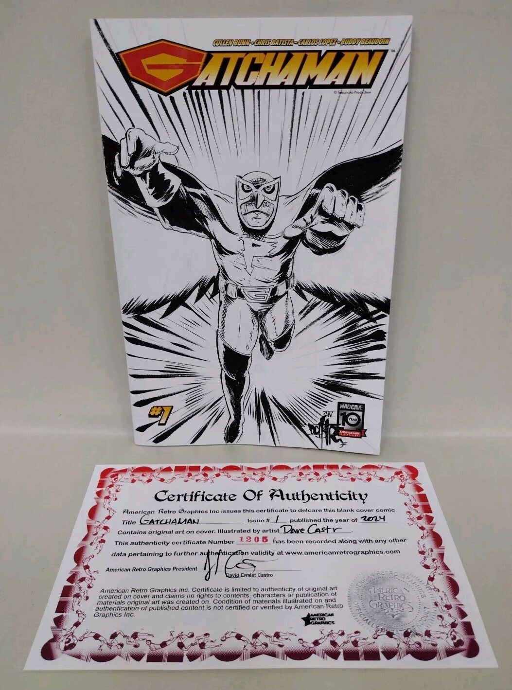 Gatachaman #1 (2024) Mad Cave Comic Sketch Variant Cover W Original DCastr Art