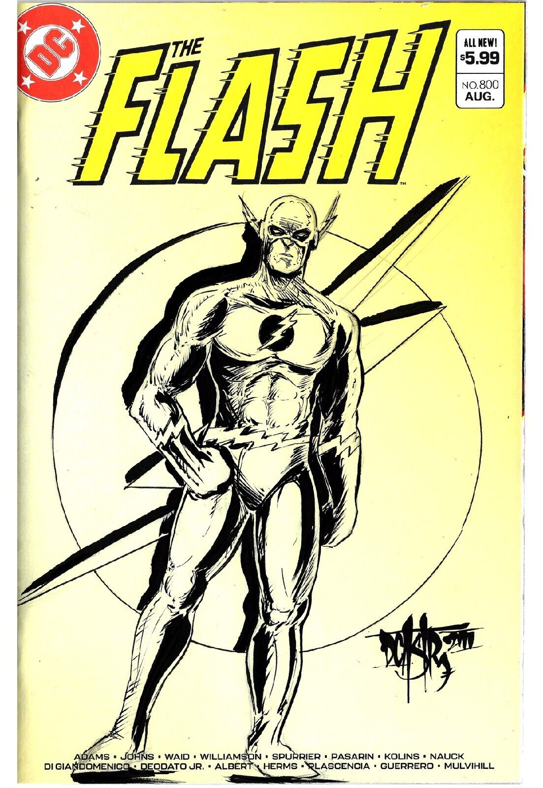 FLASH #800 (2023) DC Comic Sketch Cover Variant W Original DCastr Reverse Art 