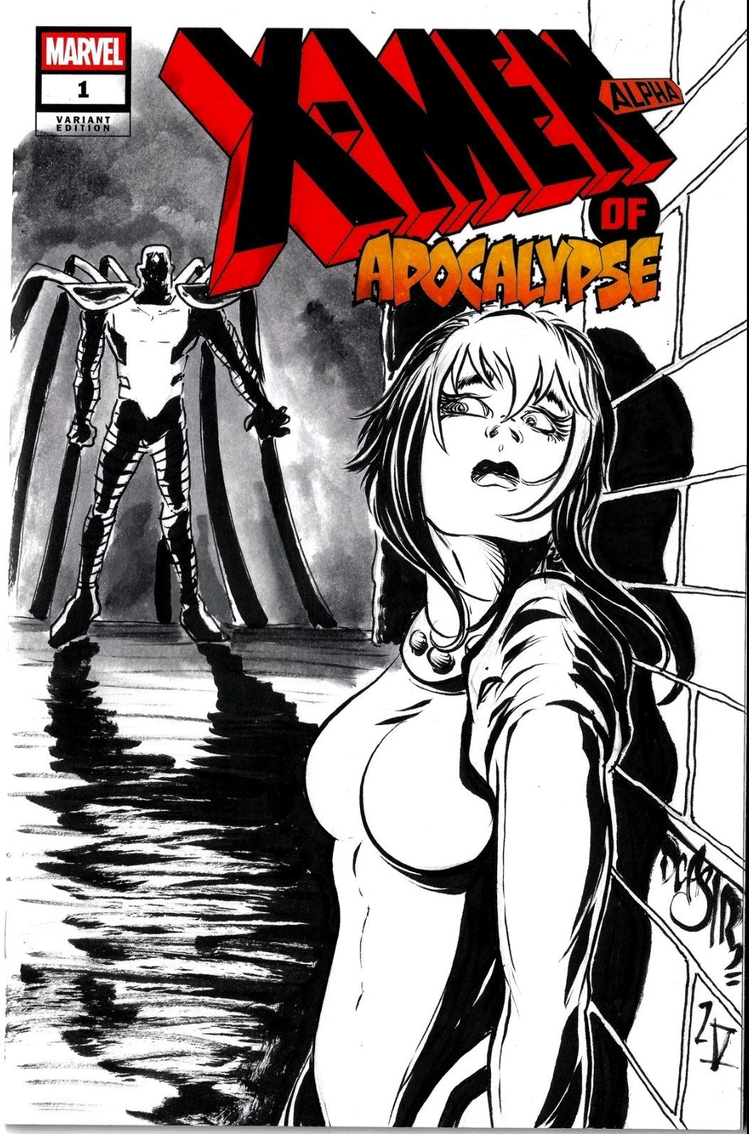 X-Men Alpha Of Apocalypse #1 Marvel Sketch Cover Var W Original Dave Castr Art