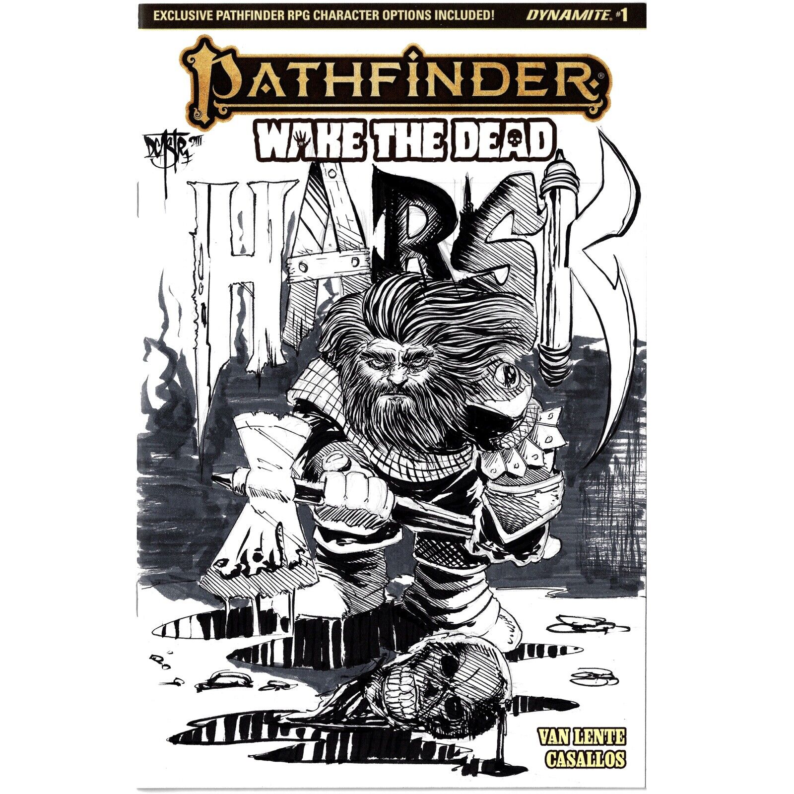 Pathfinder Wake The Dead 1 (2023) Sketch Cover Comic W Original Harsk DCastr Art