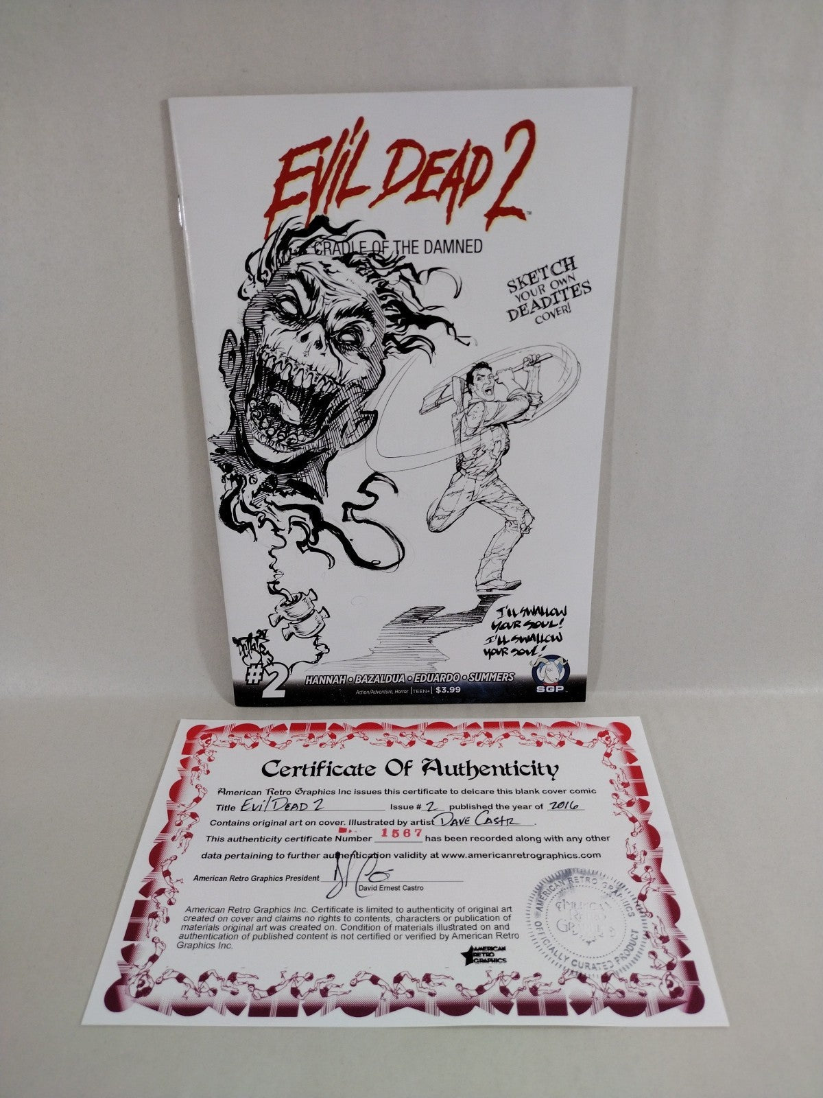 Evil Dead 2 #2 Space Goat 2016 Comic Sketch Cover W Original Deadite DCastr Art