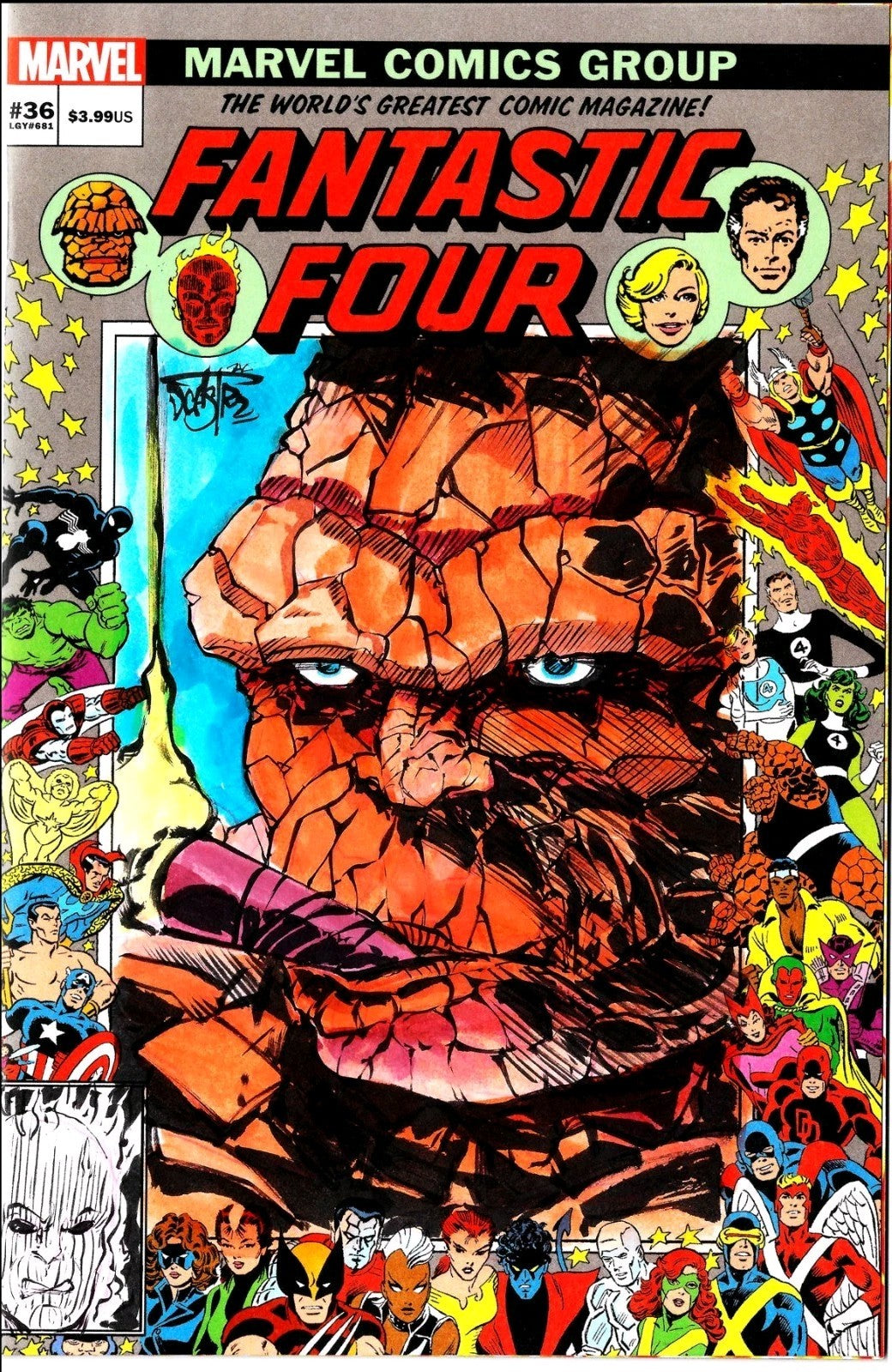 Fantastic Four #36 (2021) Marvel Comic Store Variant W Original Thing DCastr Art