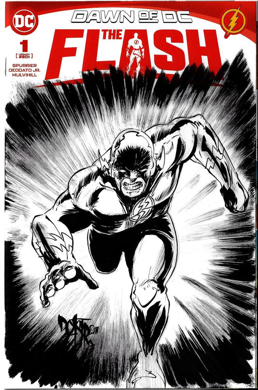 FLASH, THE (DAWN OF DC) #1 Blank Sketch Cover Variant W Original Dave Castr Art