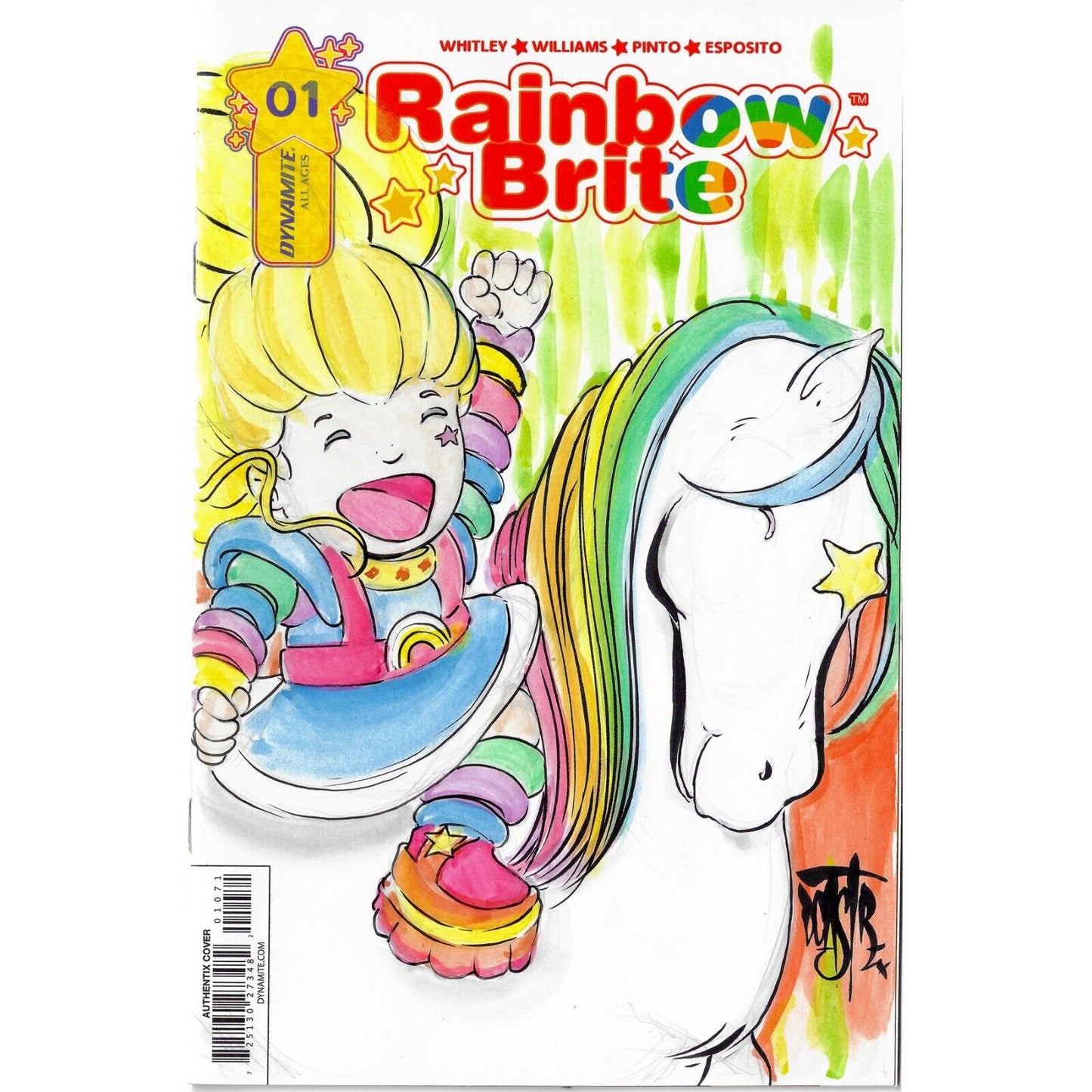 RAINBOW BRITE #1 Blank Sketch Variant Cover Comic 438 W Original Art Dave Castr